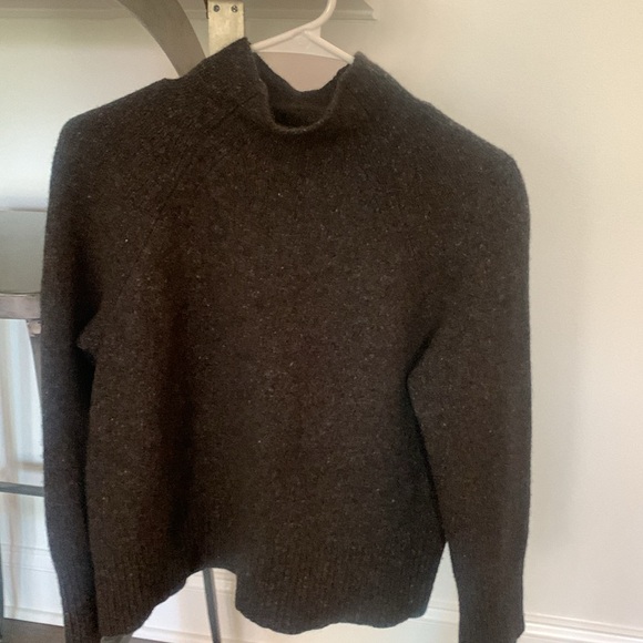 VINCE 100% Cashmere Mock Turtleneck Sweater Donegal Gray Brown Small - Picture 10 of 12